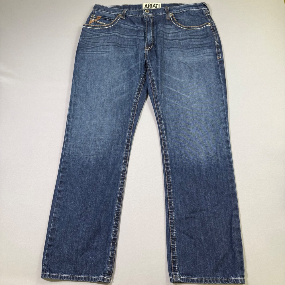 Ariat Jeans Mens 40x33 Blue M2 Relaxed Boot Cut Western Cowboy Dark Wash Denim